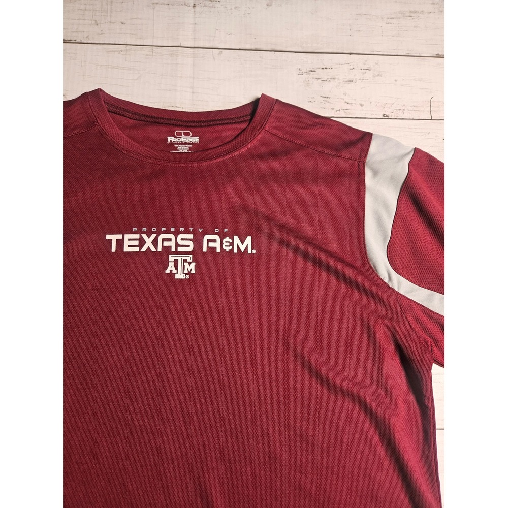 ProEdge Texas A&M Aggies Mens‎ Large Maroon Performance T-Shirt Athletic Gym Top